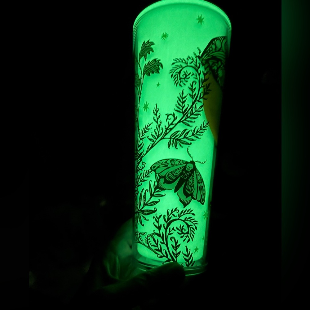 New Starbucks 2025 Halloween Glow in Dark Glitter Moon Moth Butterflies Tumbler